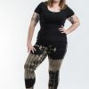 Plus Size HaremPants | Plus Size Patch Dye Tie Dye Cotton Leggings In Black White