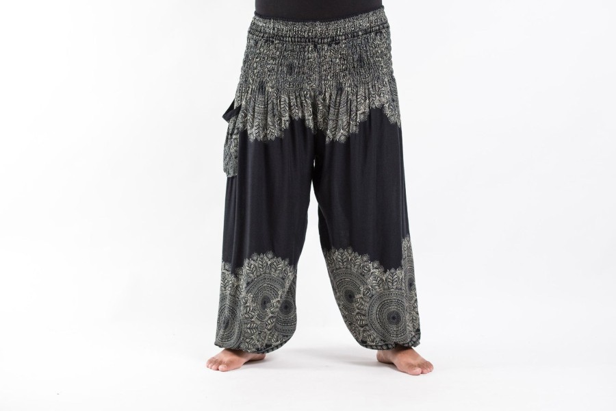 Plus Size HaremPants | Plus Size Floral Mandalas Women'S Harem Pants In Black