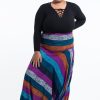 Women HaremPants | Plus Size Boho Striped 2-In-1 Jumpsuit Harem Pants In Blue