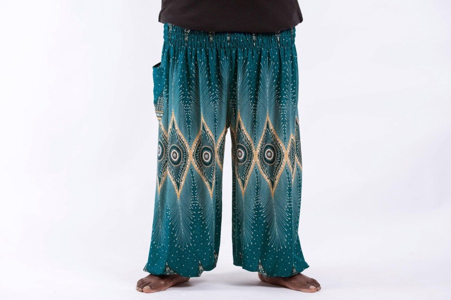 Plus Size HaremPants | Plus Size Diamond Peacock Men'S Harem Pants In Turquoise