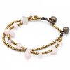 Accessories HaremPants | Brass Bead And Stone Double Strand Bracelets Pink