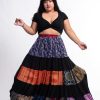 Women HaremPants | Plus Size Patchwork Long Skirt In Black