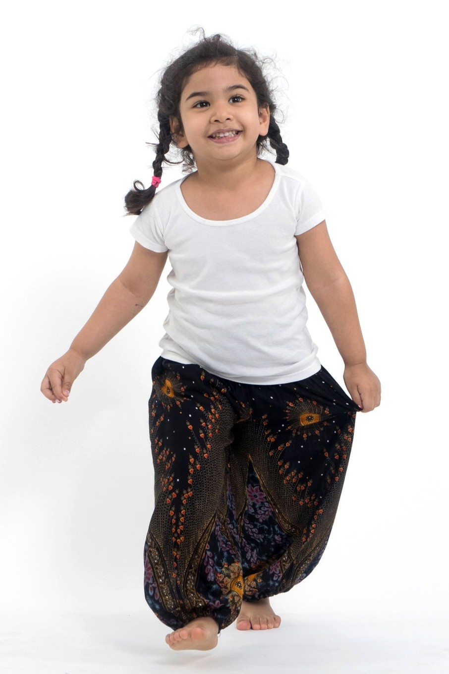 Kids HaremPants | Peacock Eye Kids Harem Pants In Black