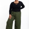 Women HaremPants | Plus Size Women'S Thai Harem Double Layers Palazzo Pants In Solid Green