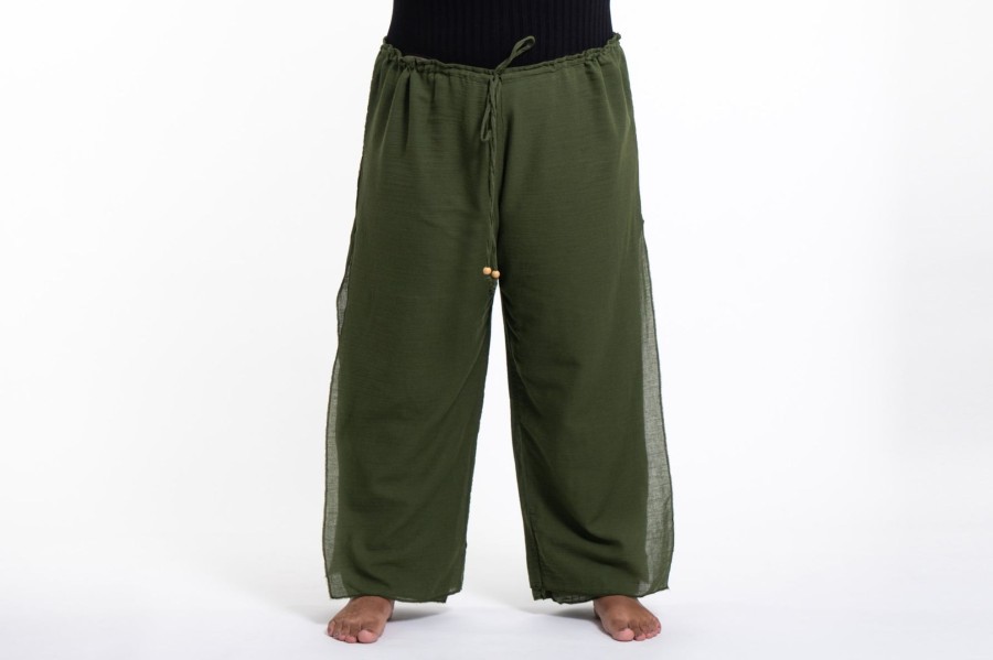 Women HaremPants | Plus Size Women'S Thai Harem Double Layers Palazzo Pants In Solid Green