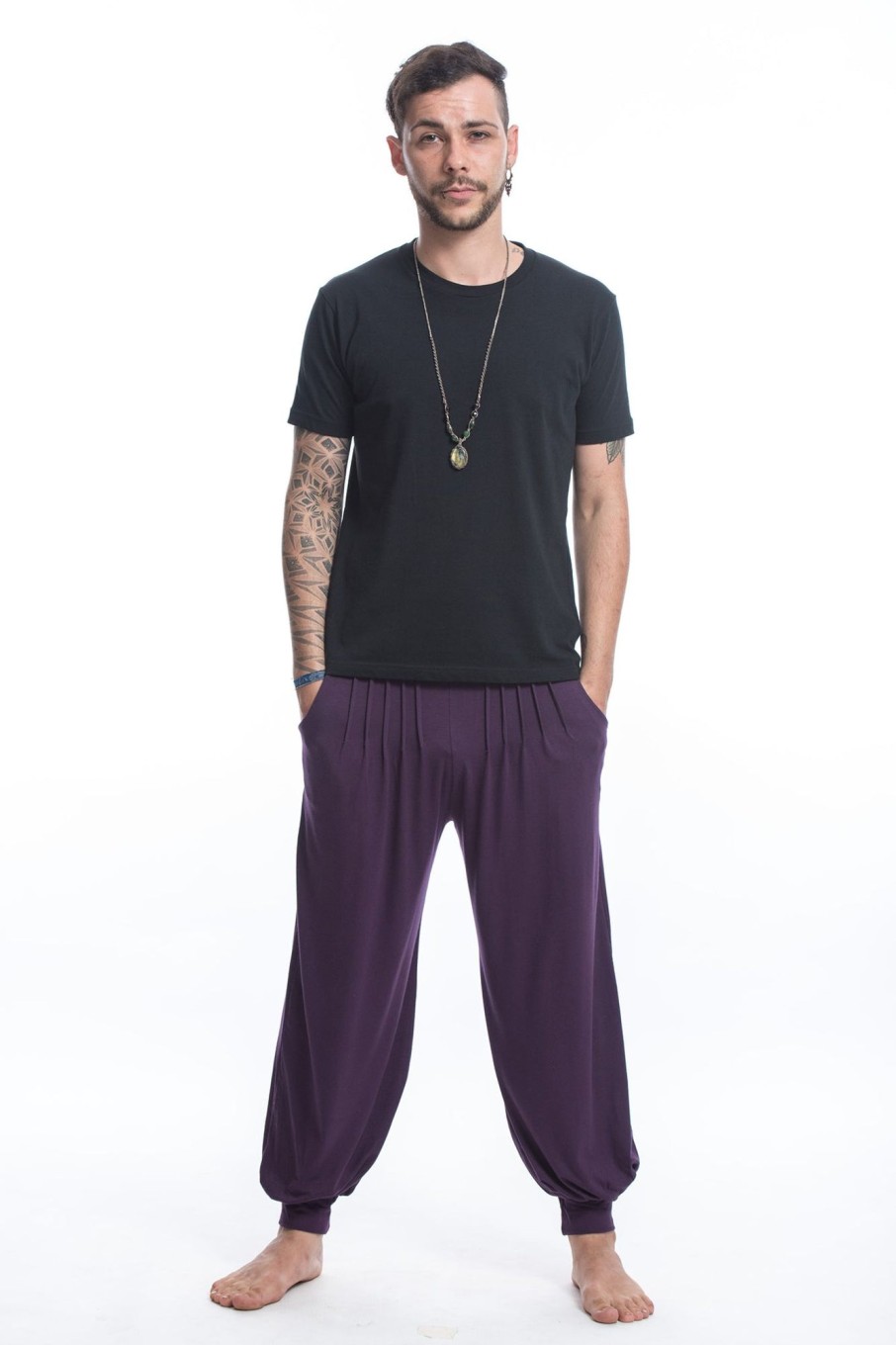 Men HaremPants | Cotton Men Harem Pants In Solid Purple