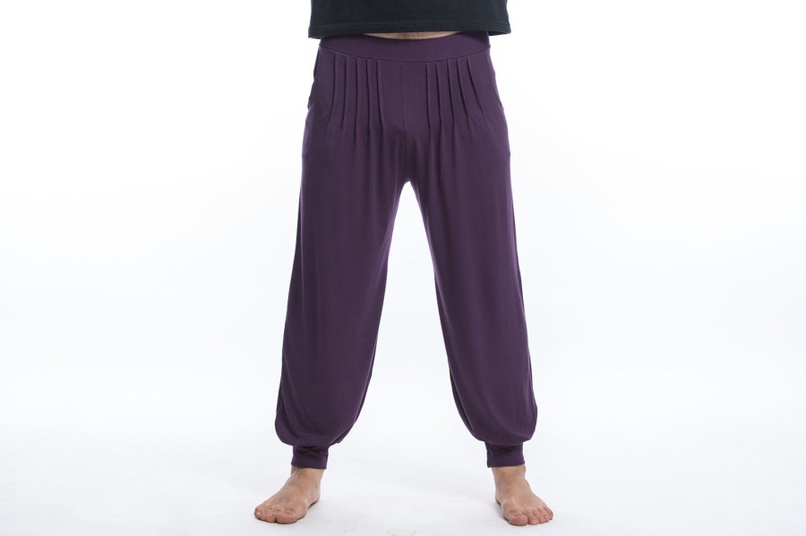 Men HaremPants | Cotton Men Harem Pants In Solid Purple