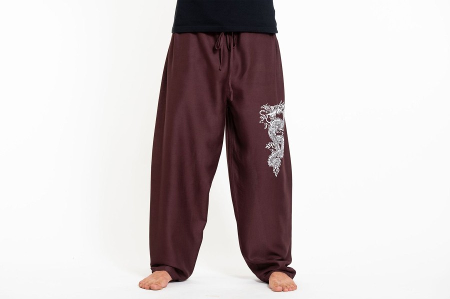 Men HaremPants | The Dragon Men'S Thai Yoga Pants In Brown