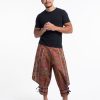 Men HaremPants | Clovers Thai Hill Tribe Fabric Men'S Harem Pants With Ankle Straps In Light Brown