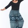 Women HaremPants | Plus Size Marble Elephant Women'S Elephant Pants In Black