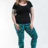 Plus Size HaremPants | Plus Size Marble Tie Dye Cotton Leggings In Turquoise