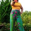 Plus Size HaremPants | Plus Size Tie Dye Cotton Women Harem Pants In Green