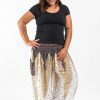 Women HaremPants | Plus Size Peacock Feathers Women'S Harem Pants In White