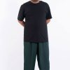 Plus Size HaremPants | Plus Size Solid Color Drawstring Men'S Yoga Massage Pants In Dark Teal