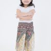 Kids HaremPants | Peacock Feathers Kids Harem Pants In White