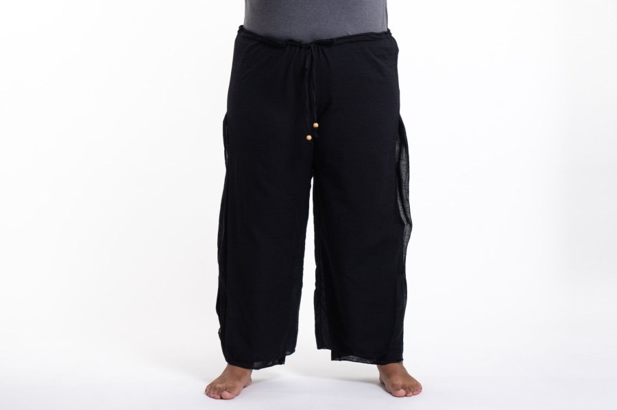 Plus Size HaremPants | Plus Size Women'S Thai Harem Double Layers Palazzo Pants In Solid Black