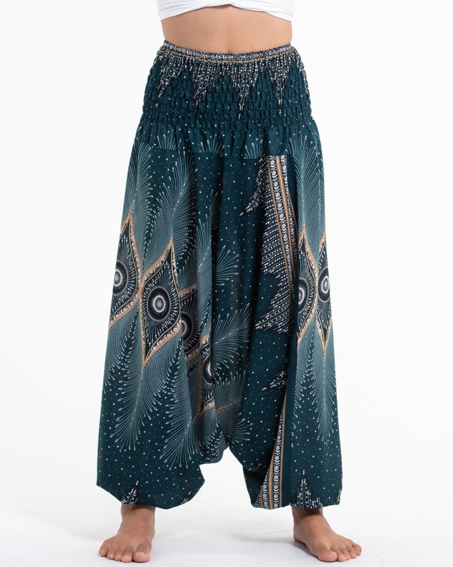 Women HaremPants | Diamond Peacock 2-In-1 Jumpsuit Harem Pants In Turquoise