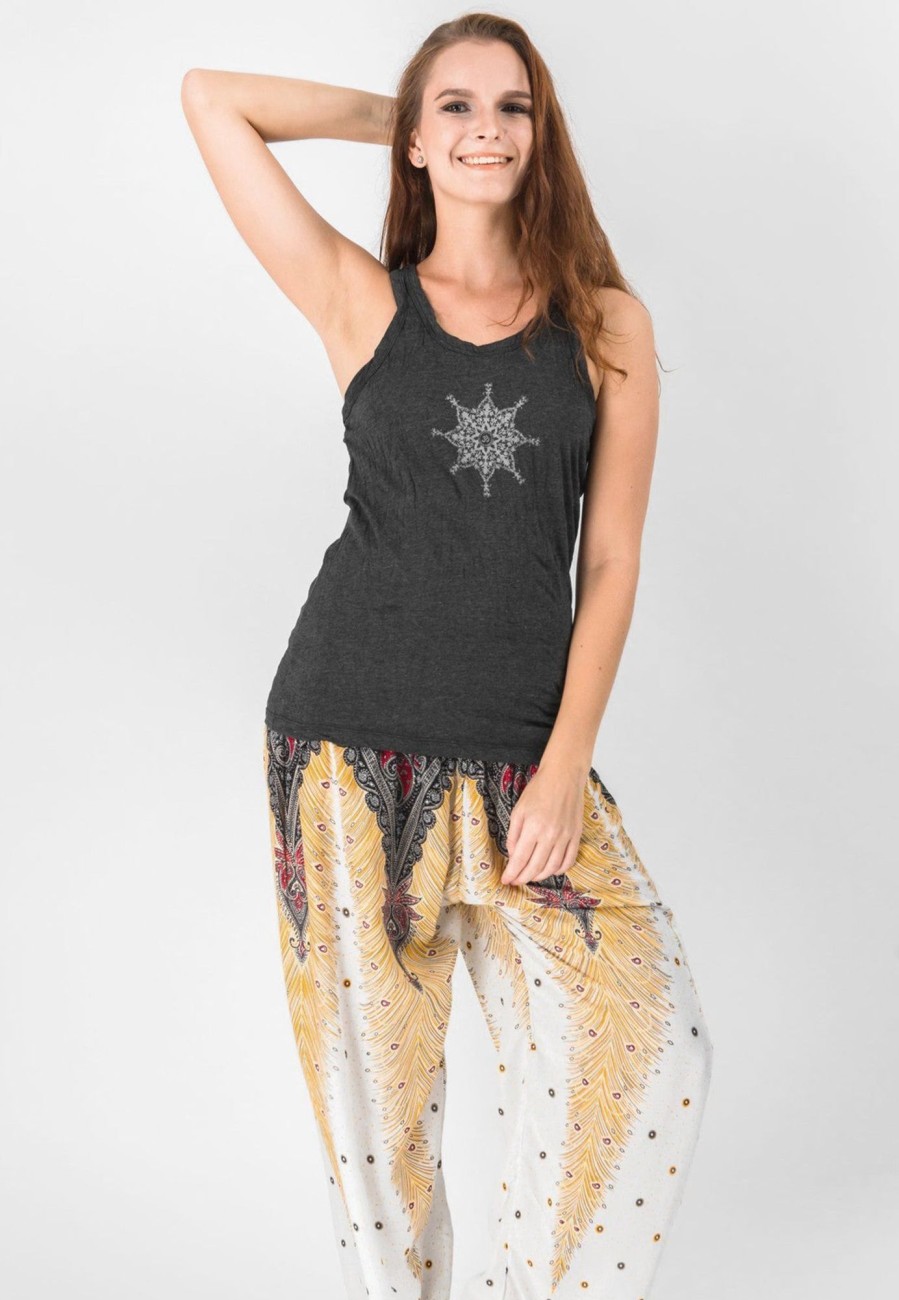 Women HaremPants | Super Soft Sure Design Women'S Tank Tops Star Mandala Black