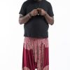 Plus Size HaremPants | Plus Size Floral Mandalas Drop Crotch Men'S Harem Pants In Red