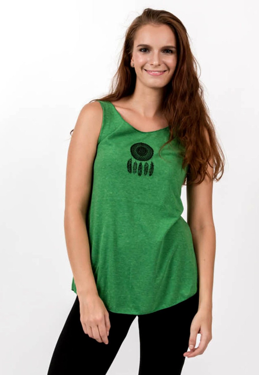 Women HaremPants | Loose Soft Vintage Style Women'S Tank Tops Dream Catcher Green