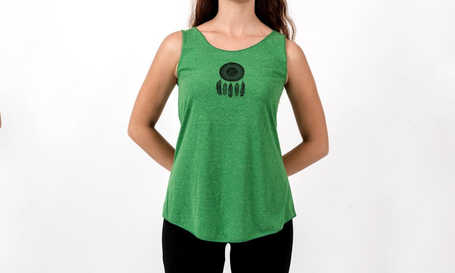 Women HaremPants | Loose Soft Vintage Style Women'S Tank Tops Dream Catcher Green