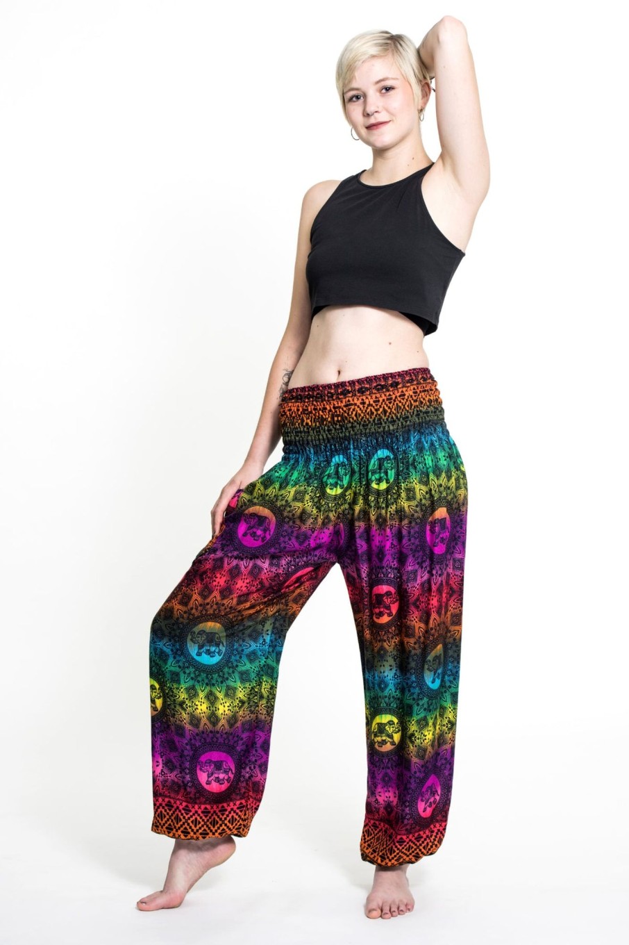 Women HaremPants | Rainbow Elephant Women'S Elephant Pants In Purple