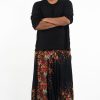 Plus Size HaremPants | Plus Size Floral Drop Crotch Men'S Harem Pants In Black