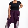 Plus Size HaremPants | Plus Size Elephant Aztec Cotton Women'S Harem Pants In Purple