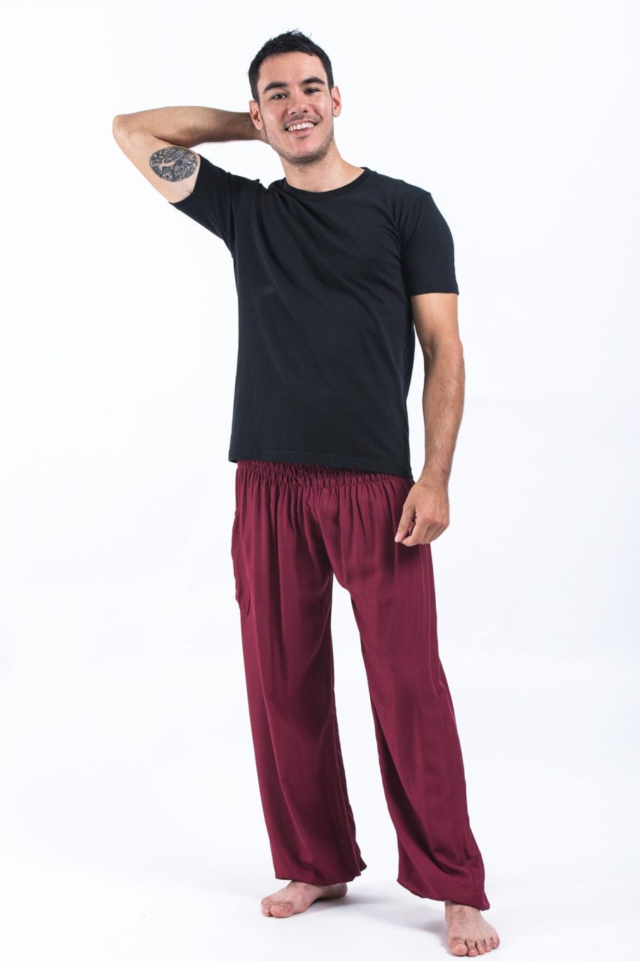 Men HaremPants | Solid Color Men'S Harem Pants In Red