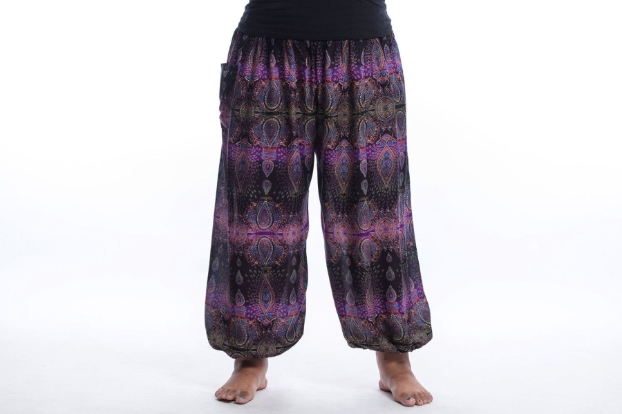 Women HaremPants | Plus Size Paisley Women'S Harem Pants In Purple