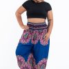 Plus Size HaremPants | Plus Size Peony Mandalas Women'S Harem Pants In Blue