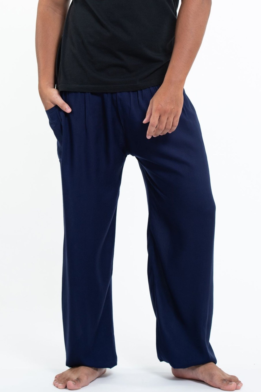 Plus Size HaremPants | Solid Color Men'S Tall Harem Pants In Blue