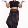 Plus Size HaremPants | Plus Size Peacock Eyes 2-In-1 Jumpsuit Harem Pants In Navy