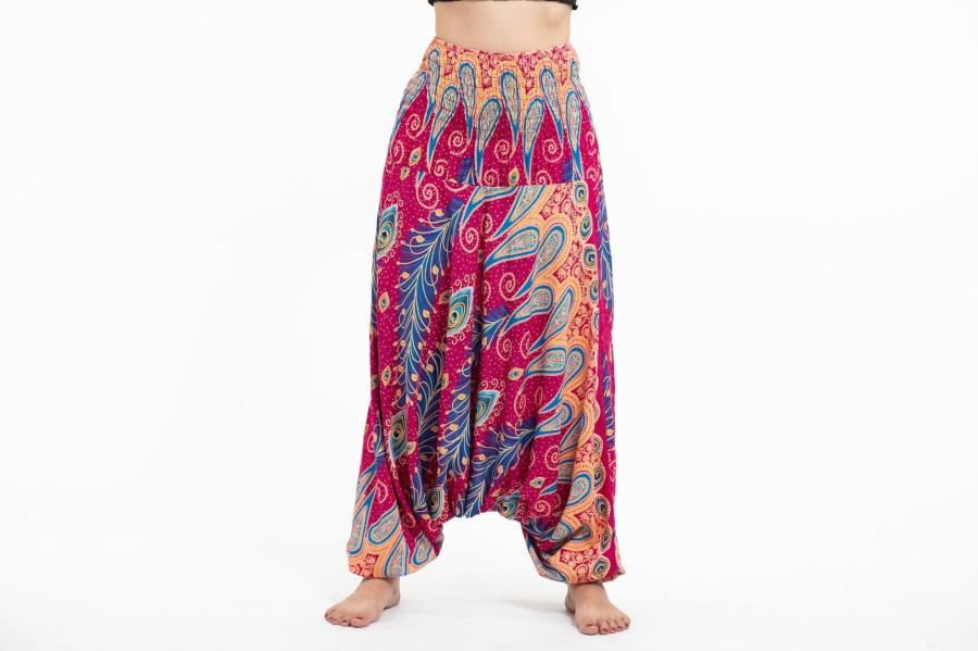 Women HaremPants | Peacock Paisley 2-In-1 Jumpsuit Harem Pants In Pink