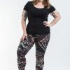 Plus Size HaremPants | Plus Size Diamond Tie Dye Cotton Leggings In Brown