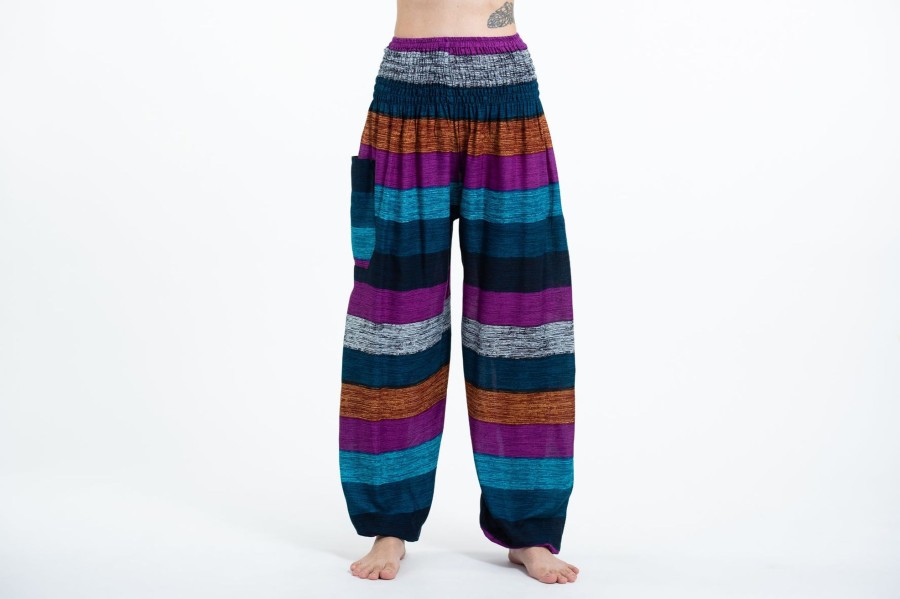 Women HaremPants | Boho Striped Women'S Harem Pants In Blue