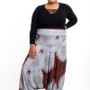 Plus Size HaremPants | Plus Size Marble Mandalas 2-In-1 Jumpsuit Harem Pants In Brown