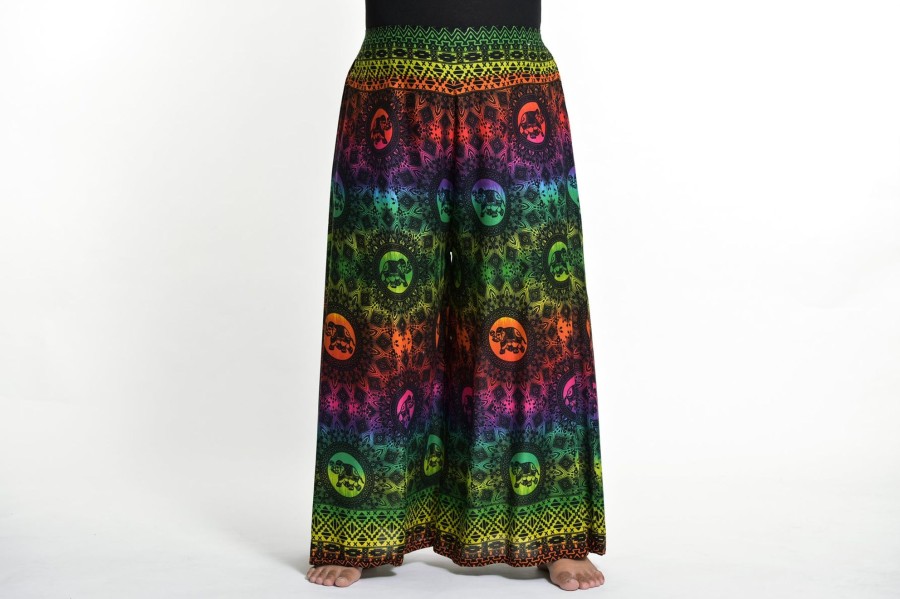 Women HaremPants | Plus Size Rainbow Elephant Palazzo Style Elephant Pants In Green