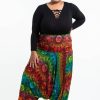 Plus Size HaremPants | Plus Size Rainbow Elephant 2-In-1 Jumpsuit Elephant Pants In Orange