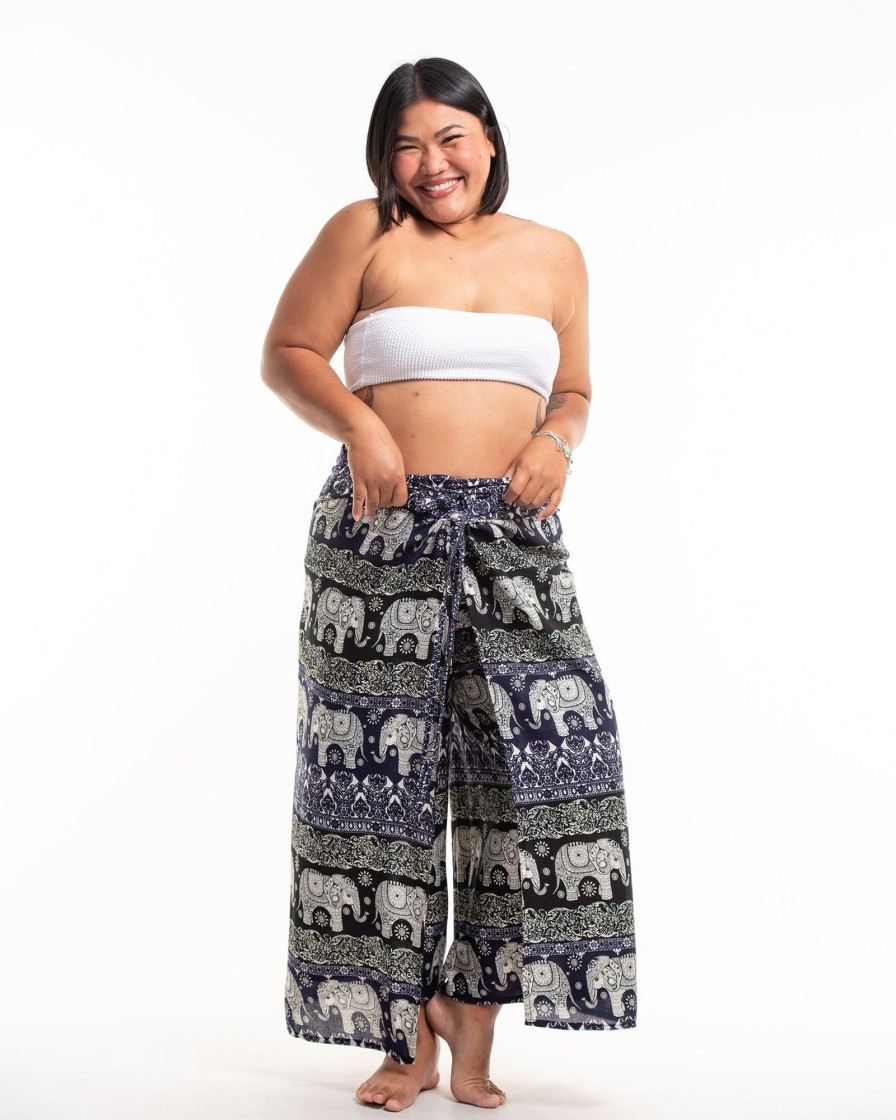 Plus Size HaremPants | Plus Size Divine Elephant Wrap Palazzo Style Harem Pants In Indigo