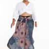 Plus Size HaremPants | Plus Size Geometric Mandalas Handkerchief Midi Skirt In Silver Gray