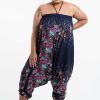 Women HaremPants | Plus Size Floral 2-In-1 Jumpsuit Harem Pants In Blue