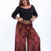 Women HaremPants | Plus Size Peacock Eyes Palazzo Style Harem Pants In Maroon