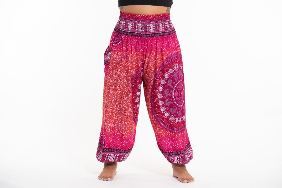 Plus Size HaremPants | Plus Size Tribal Chakras Women'S Harem Pants In Pink