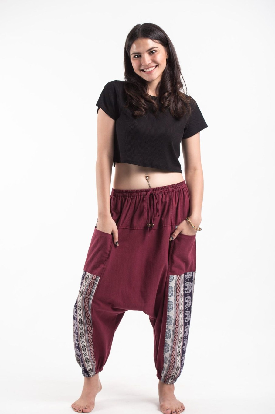 Women HaremPants | Elephant Aztec Cotton Women'S Harem Pants In Red