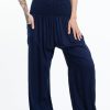 Plus Size HaremPants | Solid Color Women'S Tall Harem Pants In Blue