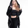 Women HaremPants | Hooded Shawl Cardigan In Black