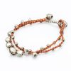 Accessories HaremPants | Silver Color Bell Waxed Cotton Bracelets In Copper