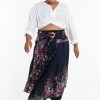 Women HaremPants | Plus Size Floral Handkerchief Midi Skirt In Blue