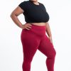 Plus Size HaremPants | Plus Size Solid Color Cotton Leggings In Red